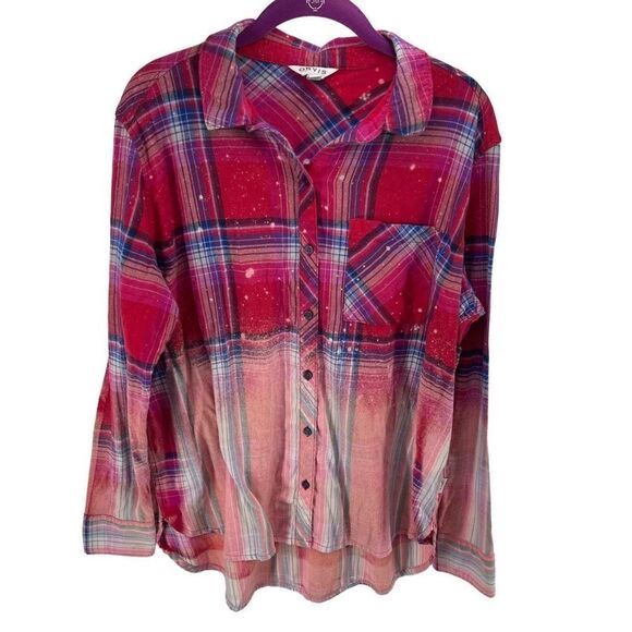 Orvis Womens Button Down Shirt Stretch Long Sleeve Plaid Pocket Red Size XL - Picture 12 of 12